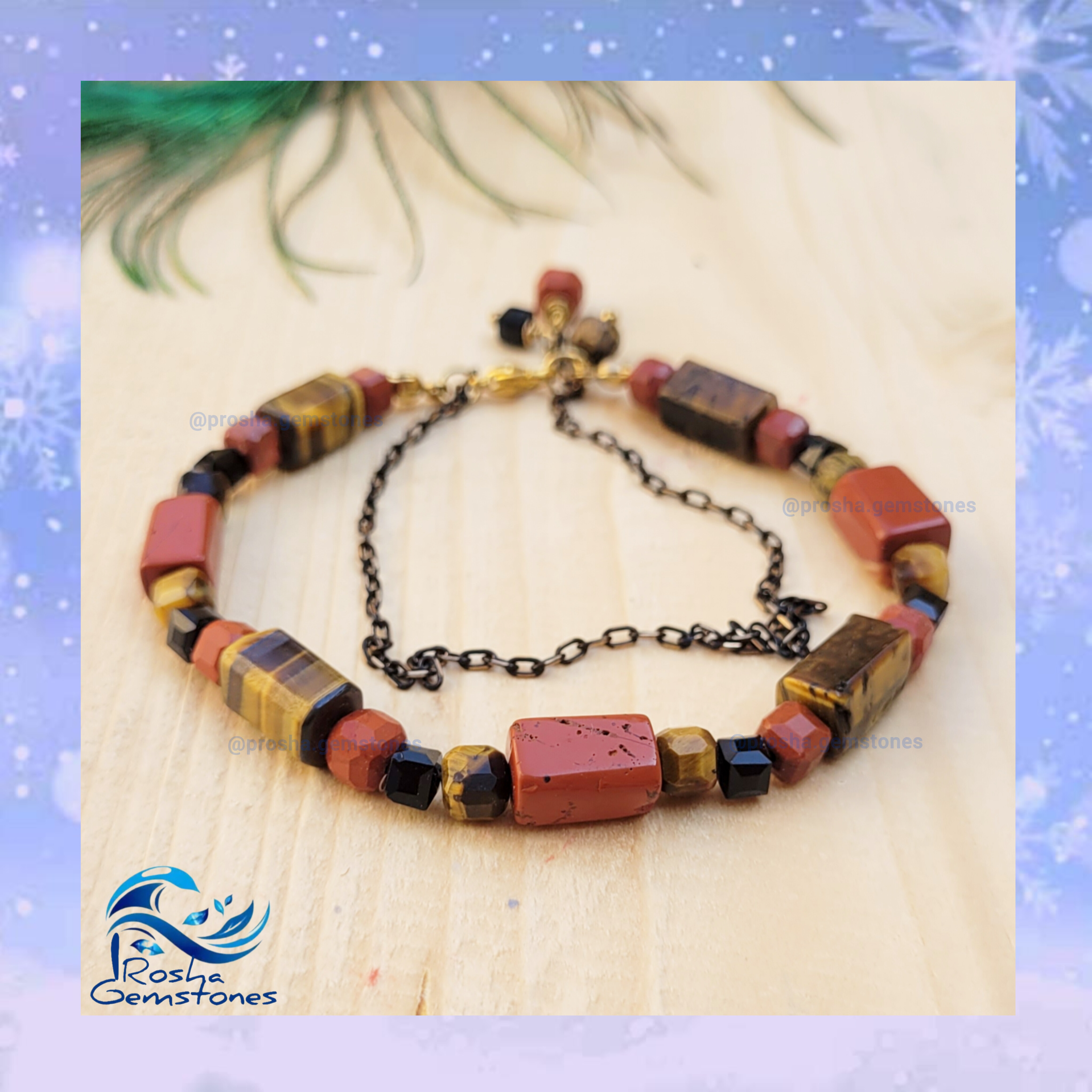 دستبند زنانه جاسپر و چشم ببر