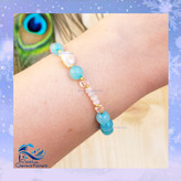 دستبند ترکیبی سنگ و صدف