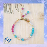 دستبند ترکیبی سنگ و صدف