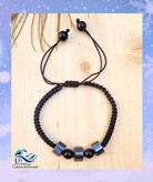 دستبند عقیق مشکی و حدید