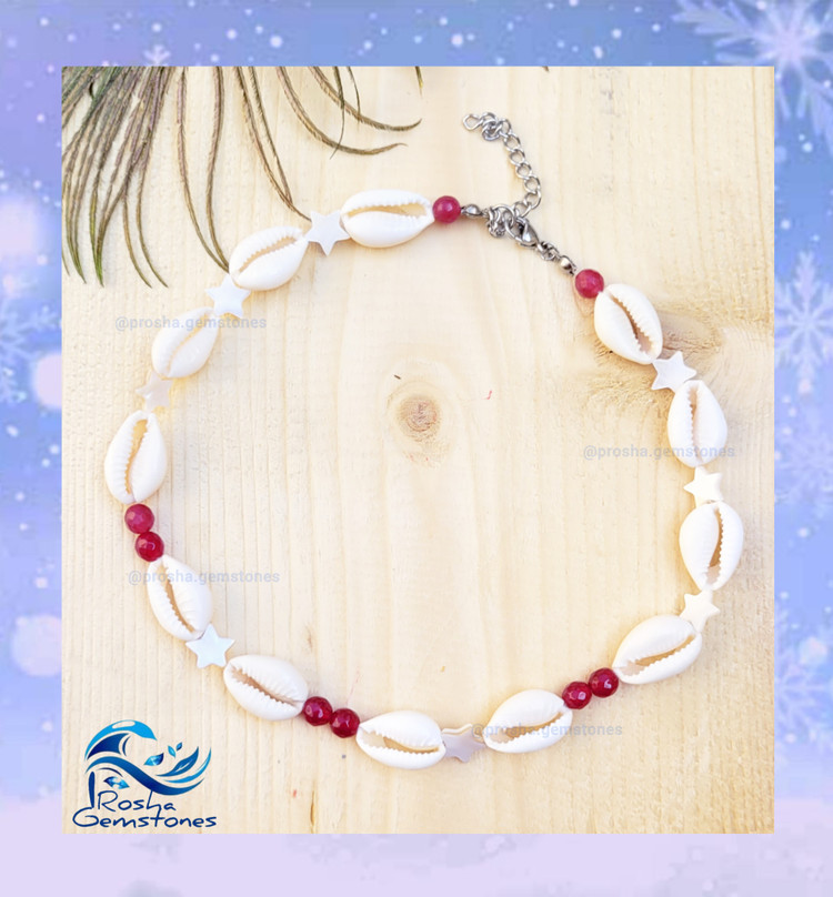 گردنبند حلزون کوری و جید سرخ