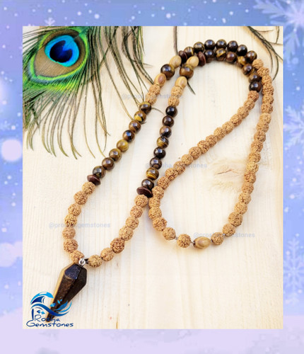 گردنبند چشم ببر و رودراکشا