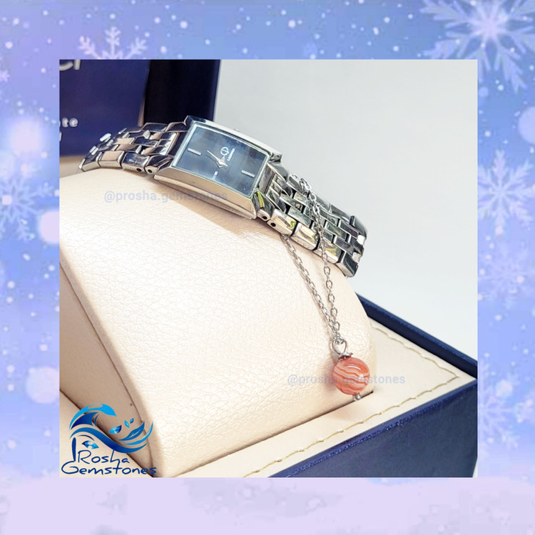 آویز عقیق سلیمانی نارنجی