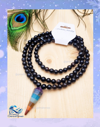 گردنبند مردانه عقیق و هفت چاکرا